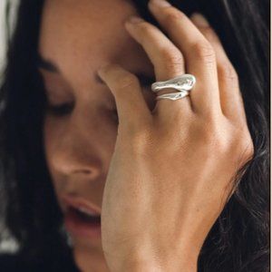 FARIS Rest & Lull Ring Set, Sterling Silver, Size 7